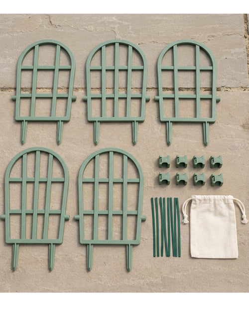 Cndfk Modular Half Circle Plant Trellis Four Panel Sage - Lifestyle view
